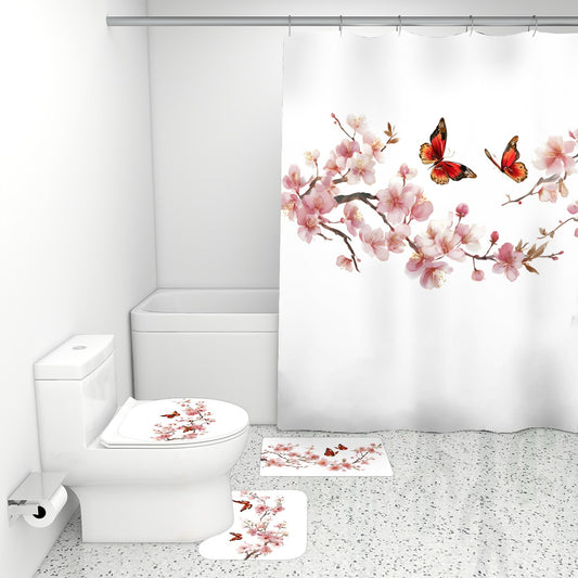 Shower Curtain: Blossom Pink Set 4 pcs